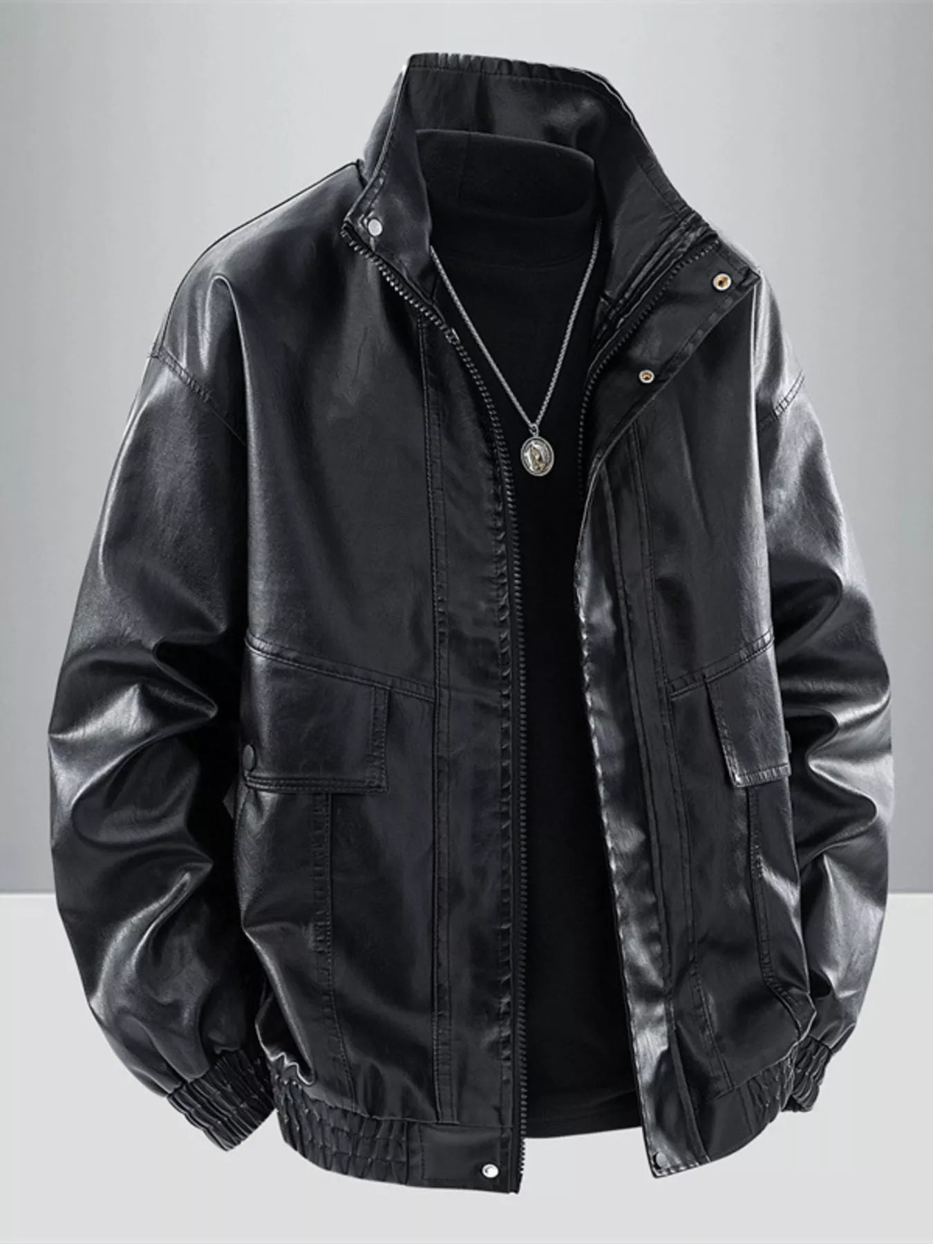 Relaxed Fit Men's Zip Up Casual Jacket - VogeLuxe