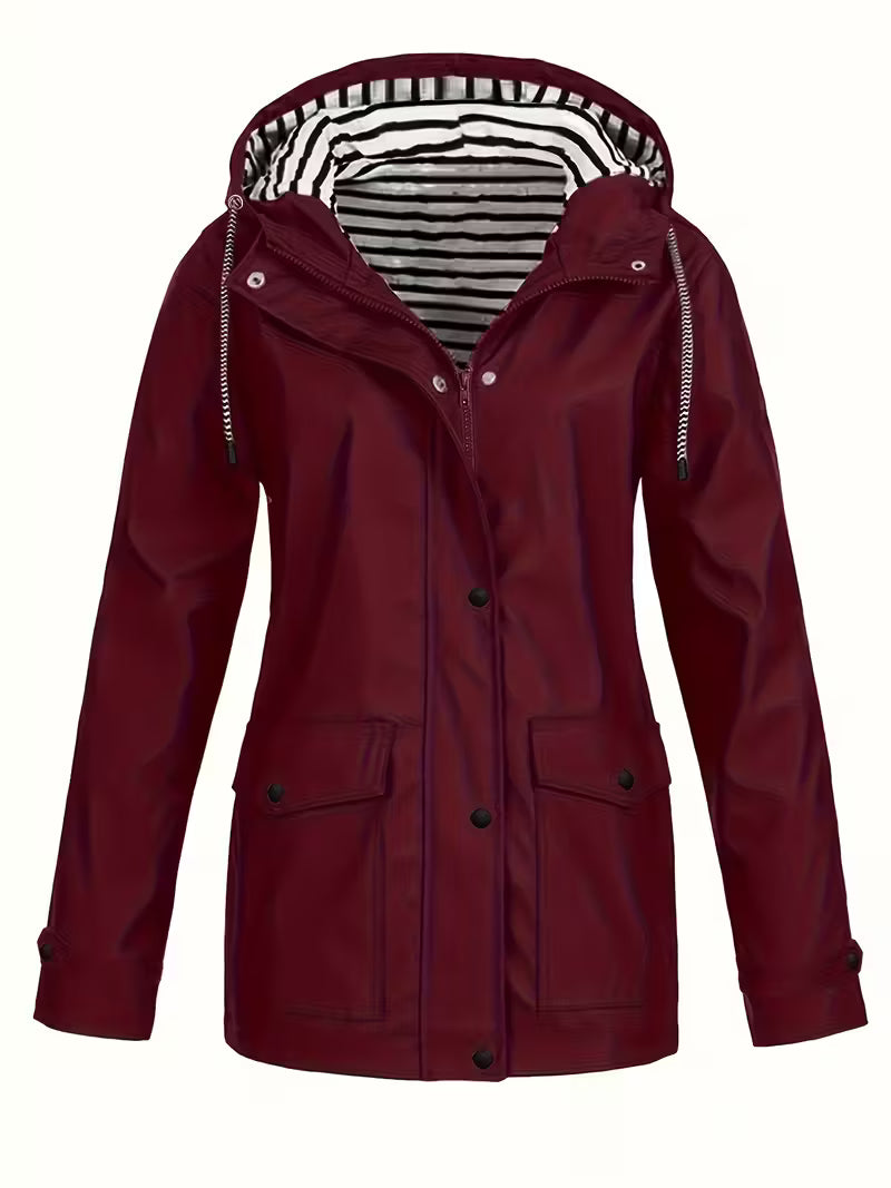 Waterproof Women's Rain Coat - Breathable Lightweight Jacket