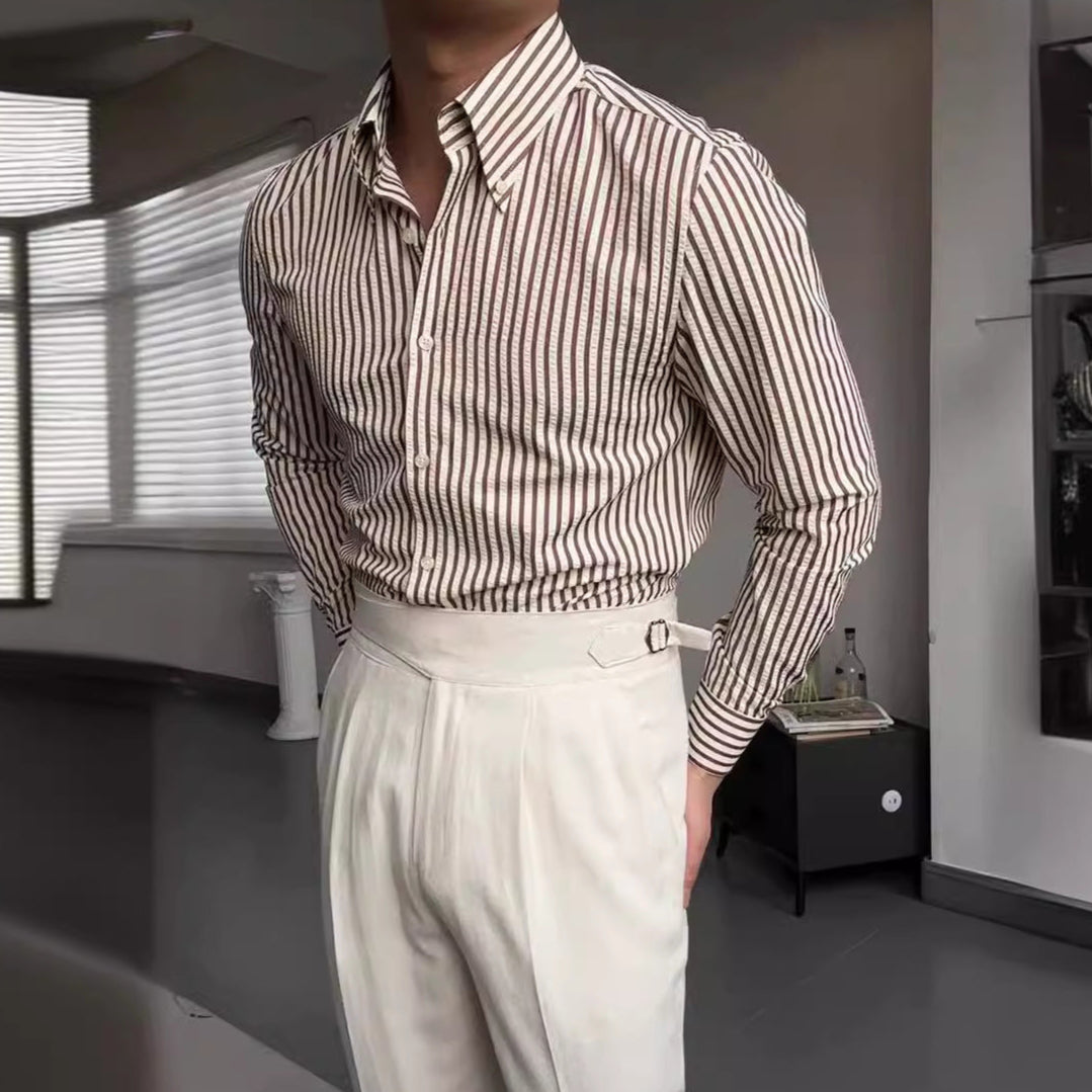Fashionable Stripe Mens Casual Shirt - VogeLuxe