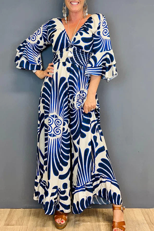 Summer Floral V-Neck Jumpsuit for Women