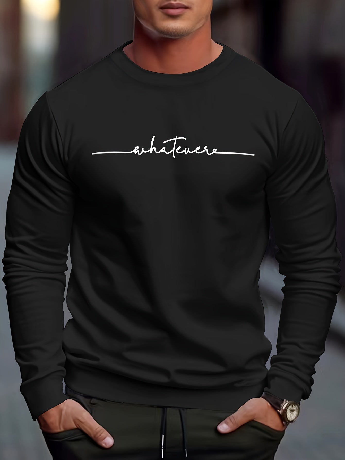 Relaxed Fit Mens Sweatshirt with Funny Graphic Print