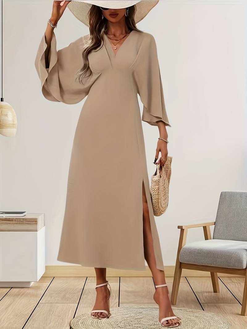 Women's Chic Ruffle Sleeve A-Line Dress - VogeLuxe
