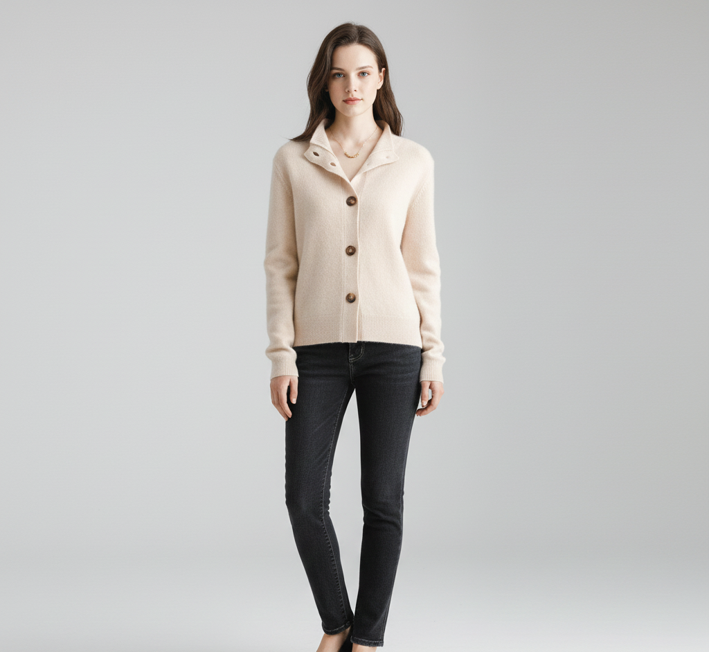 Women's Soft Wool Cardigan Sweater - VogeLuxe