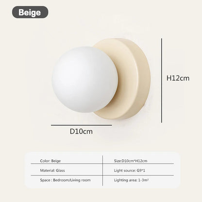 Slim Modern Glass Globe LED Wall Lamp