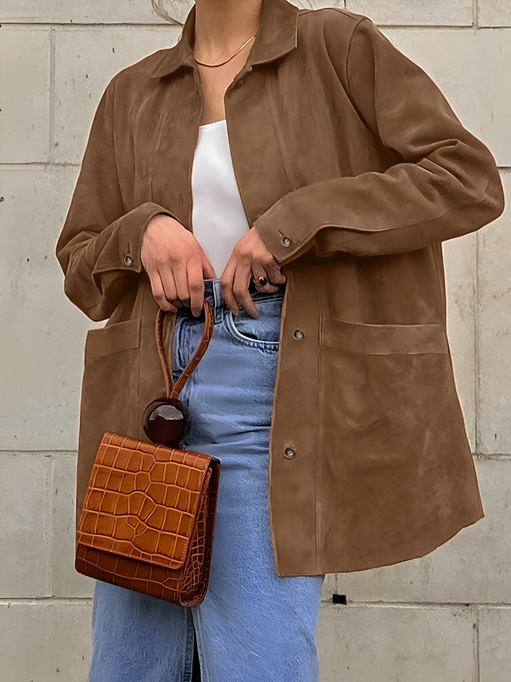 Luxurious Large Suede Fashion Women's Jacket - VogeLuxe