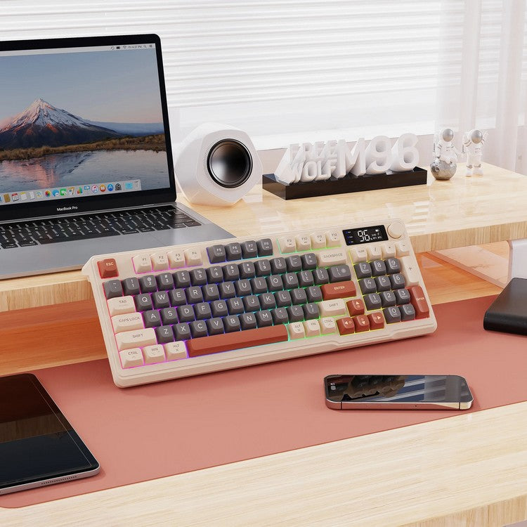 Quiet Bluetooth Gaming Keyboard with LED Display - VogeLuxe