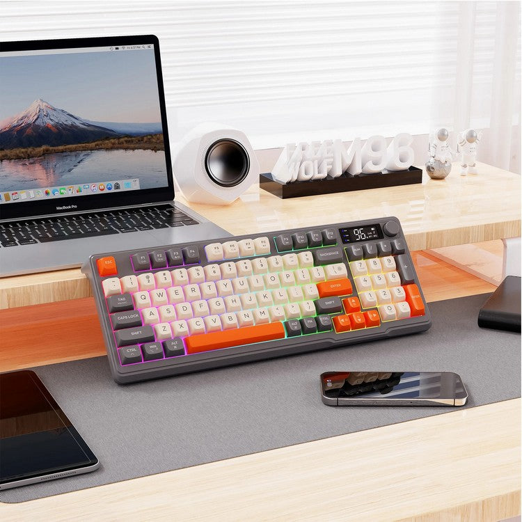 Quiet Bluetooth Gaming Keyboard with LED Display