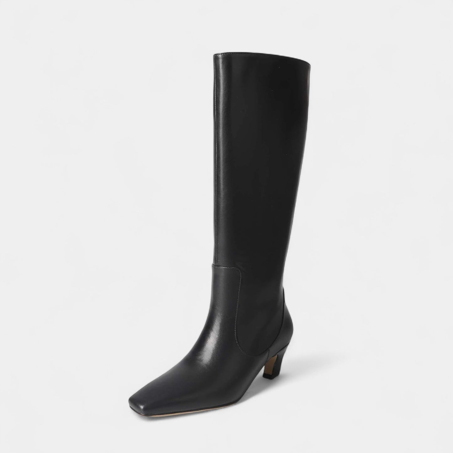 Ladies High Heel Ankle Boots - Sharp Toe, Low Block Heel - VogeLuxe