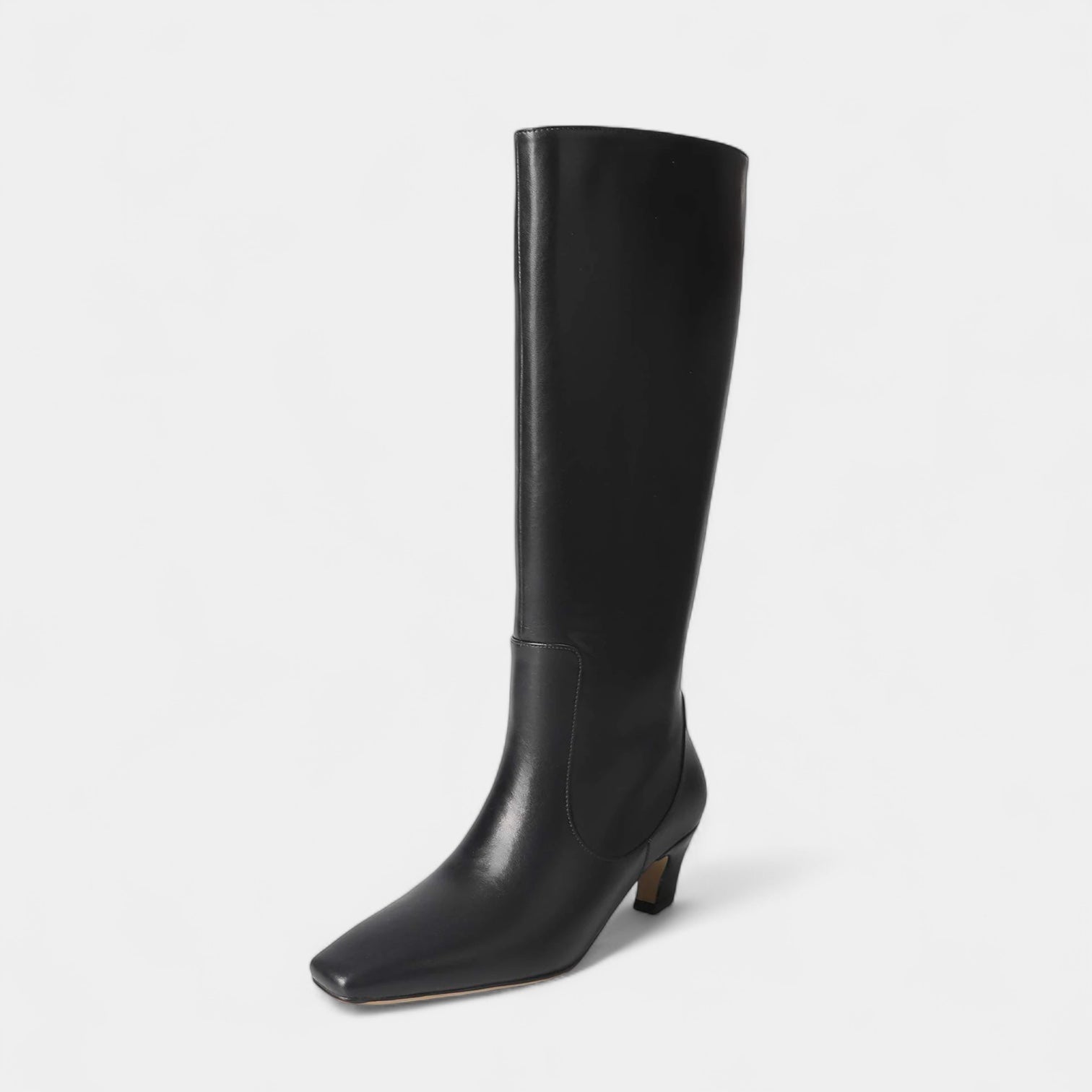 Ladies High Heel Ankle Boots - Sharp Toe, Low Block Heel - VogeLuxe