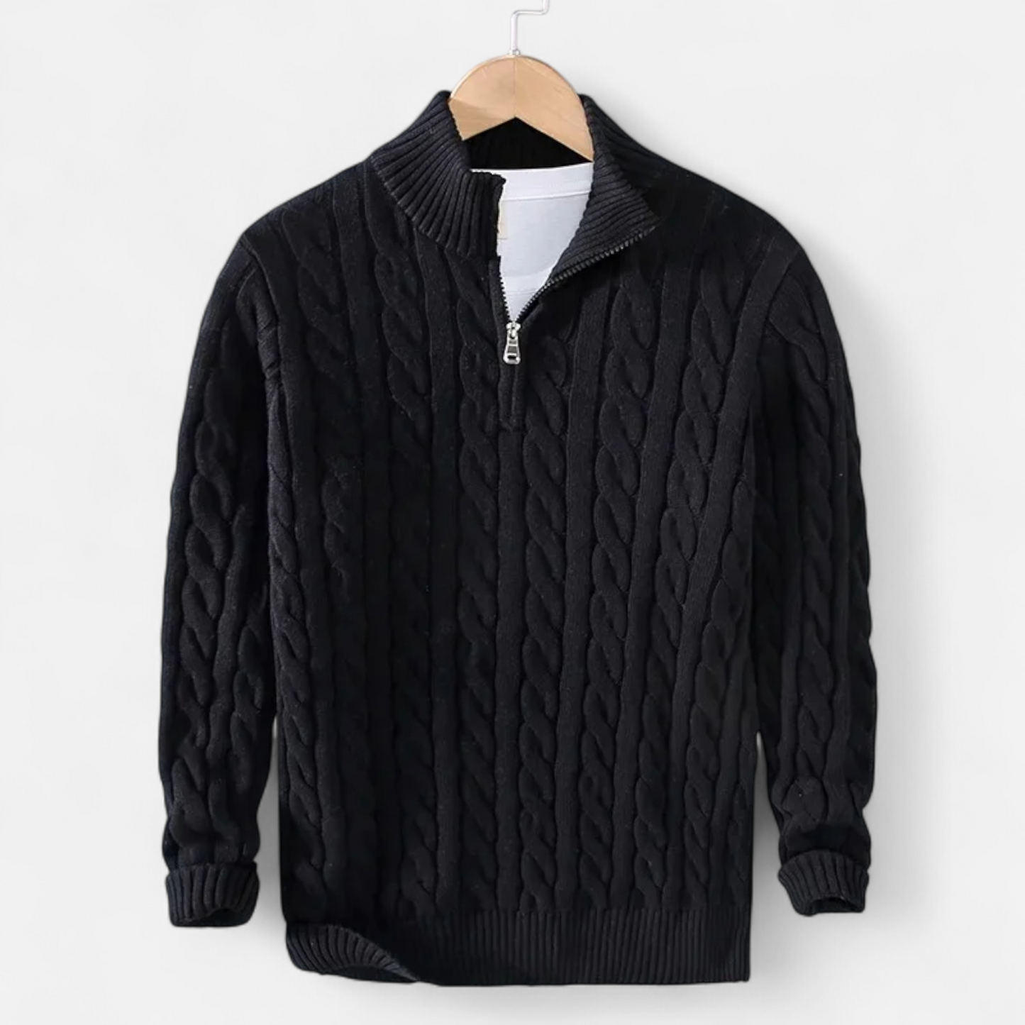 VogeLuxe | Men's Warm Chunky Zip Neck Sweater