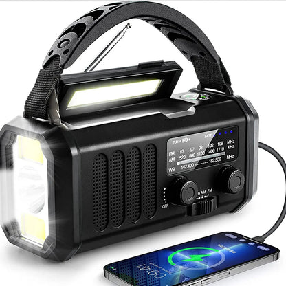 Portable Solar Crank NOAA Emergency Radio Power Bank