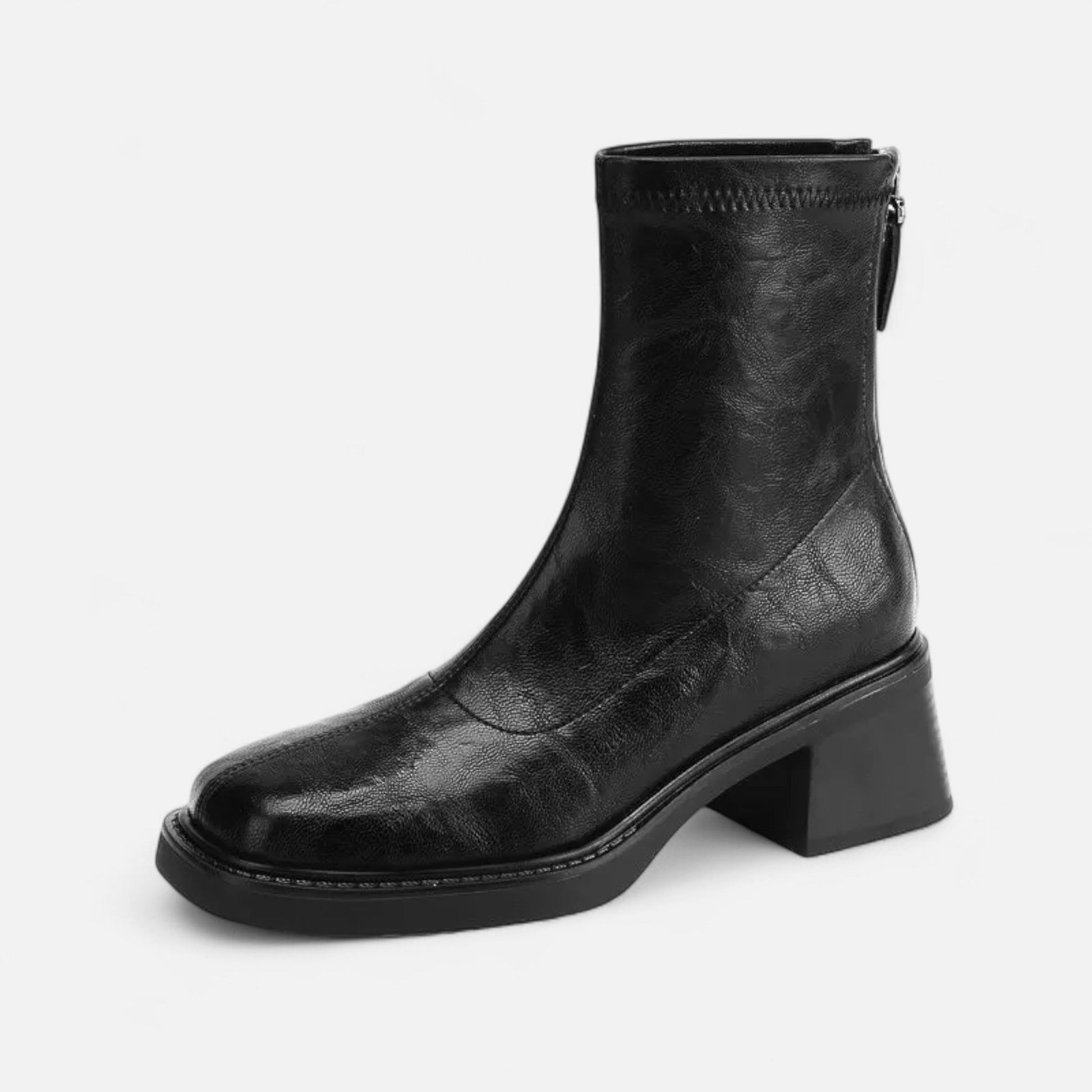 Elegant Women's Leather Ankle Boots - VogeLuxe