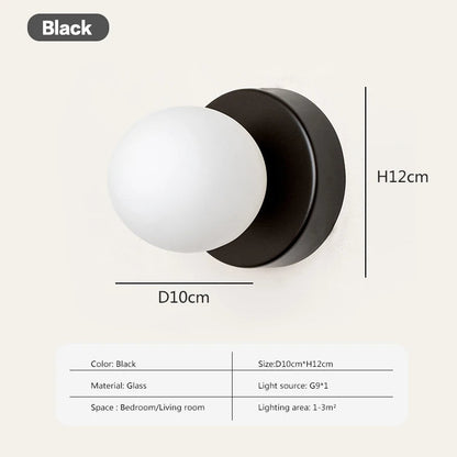 Slim Modern Glass Globe LED Wall Lamp