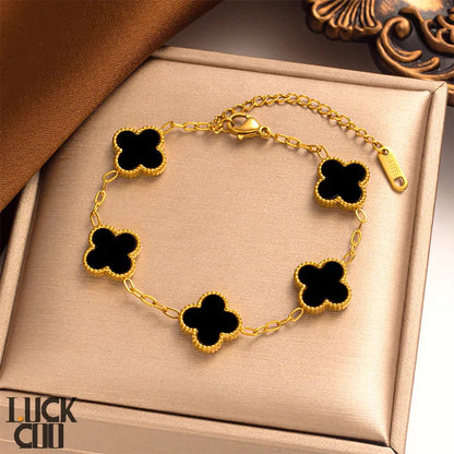 Delicate Flower Charm Gold Plated Ladies Bracelet