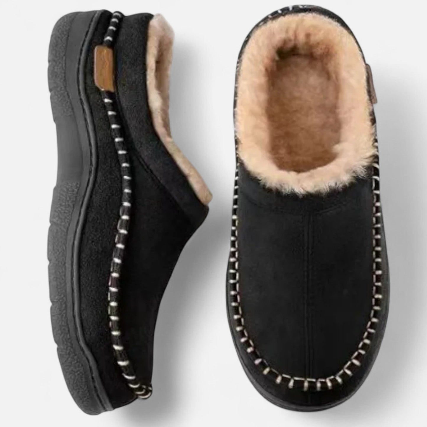 Comfortable Men's Orthotic Fleece Slippers - VogeLuxe