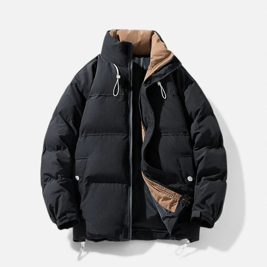 Waterproof Mens Large Parka Jacket with High Collar - VogeLuxe