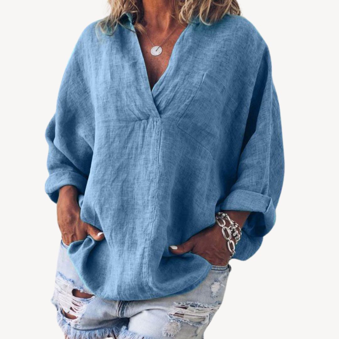 Relaxed Fit Cotton Women's Blouse