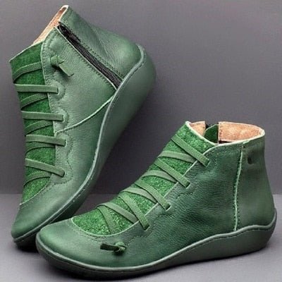 Comfortable Womens Zip Ankle Boots Vegan Leather - VogeLuxe