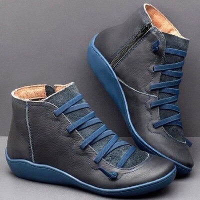 Comfortable Womens Zip Ankle Boots Vegan Leather