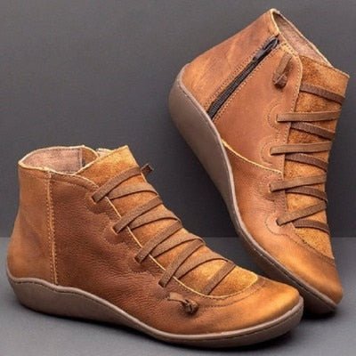 Comfortable Womens Zip Ankle Boots Vegan Leather