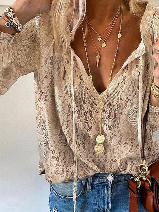 Chic Bohemian Top with Cut Out Neck - VogeLuxe