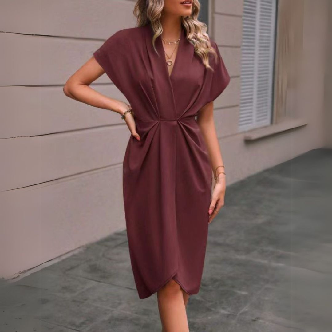 Flowy Chiffon Midi Dress for Ladies - VogeLuxe