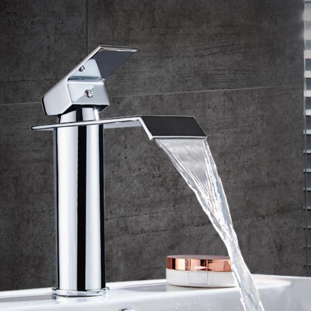 Luxury Chrome And White Cascade Kitchen Faucet