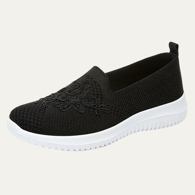 VogeLuxe | Women’s Breathable Knit Slip On Floral Walking Shoe