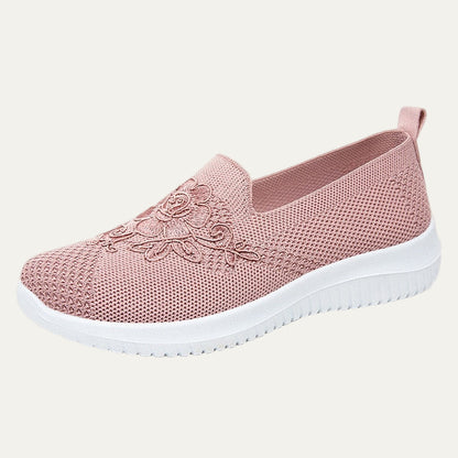 VogeLuxe | Women’s Breathable Knit Slip On Floral Walking Shoe