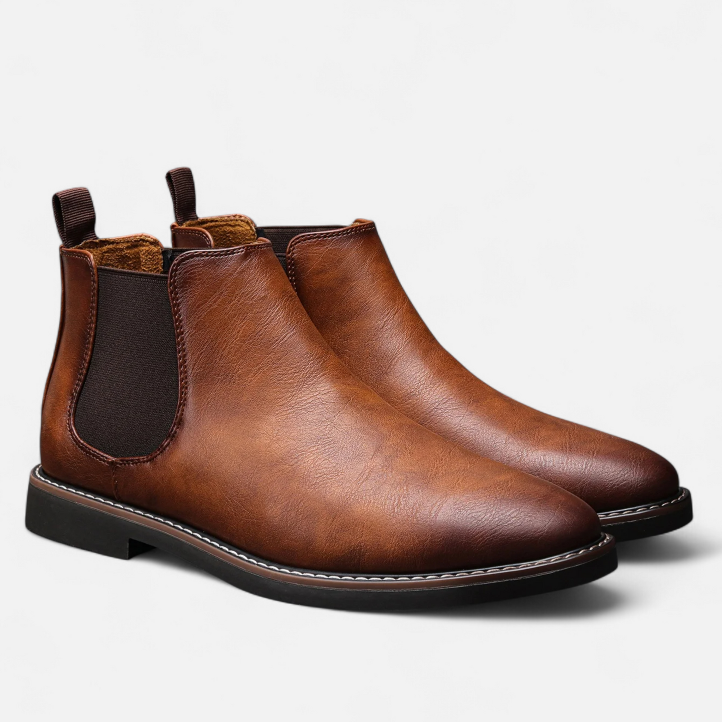 Classic Mens Brown Leather Ankle Boots