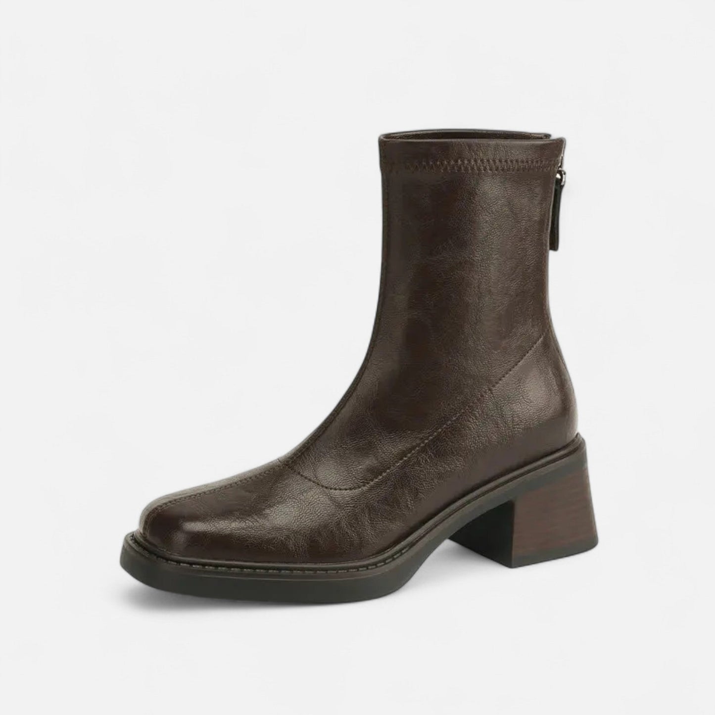 Elegant Women's Leather Ankle Boots