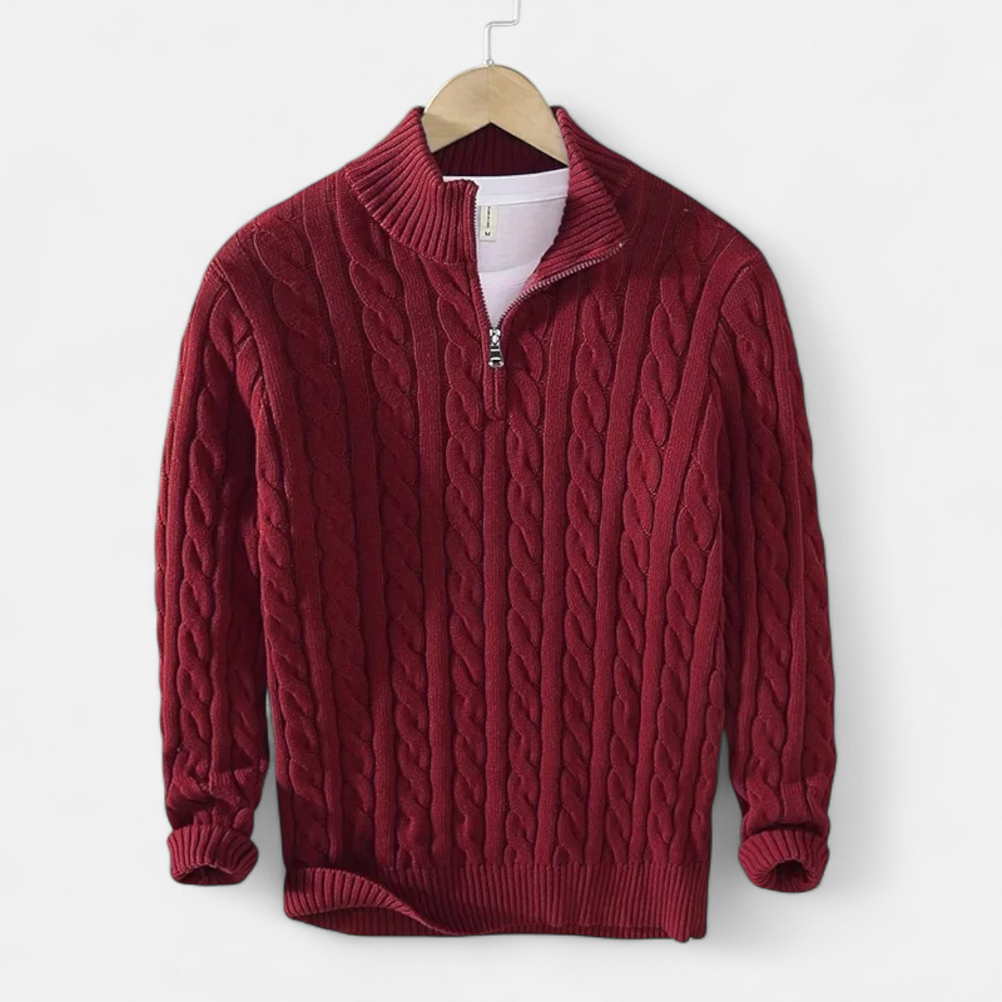 VogeLuxe | Men's Warm Chunky Zip Neck Sweater