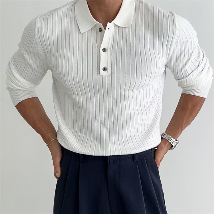 Fit Men's Classic Long Sleeve Polo Shirt - VogeLuxe