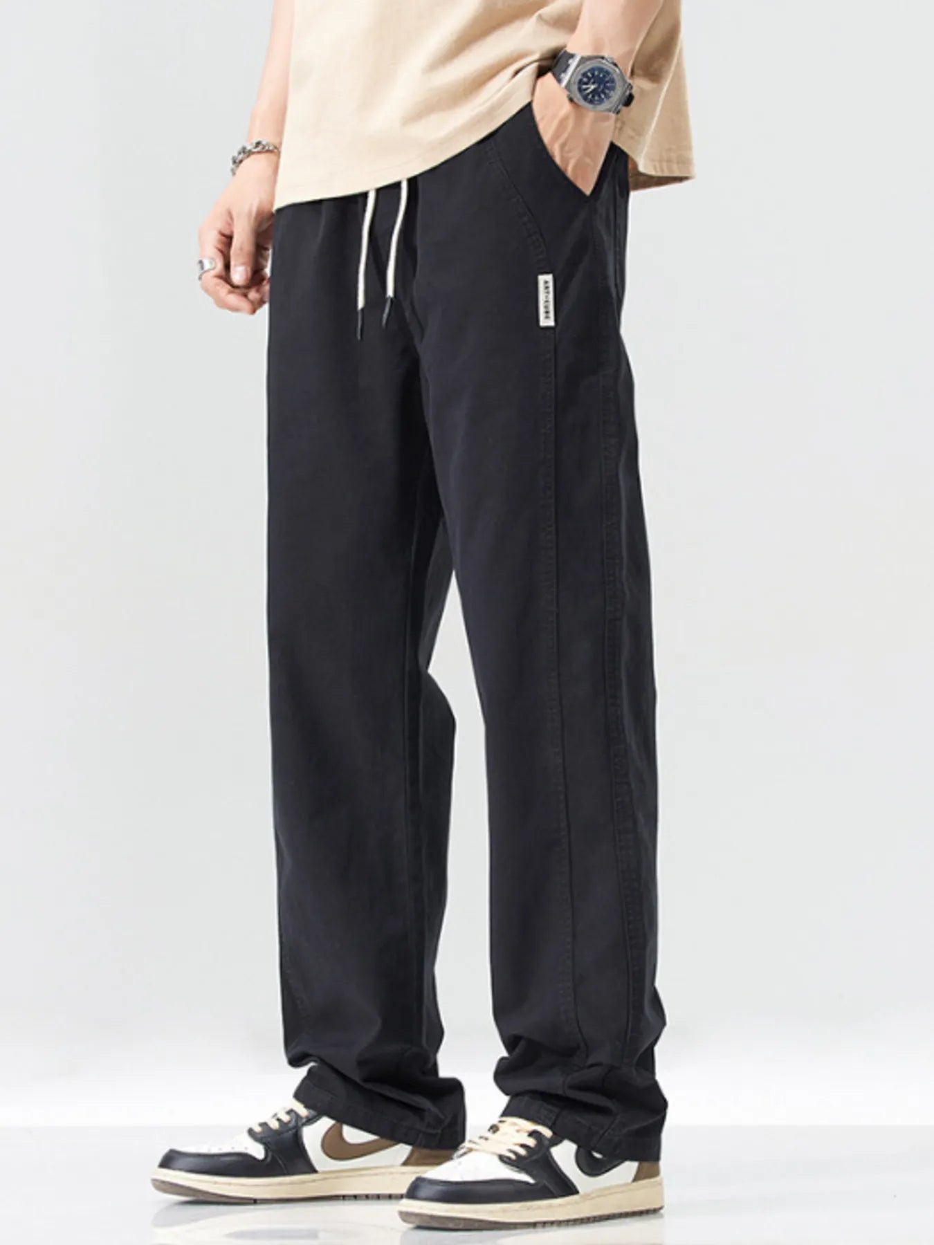 Men's Relaxed Fit Comfortable Drawstring Trousers - VogeLuxe
