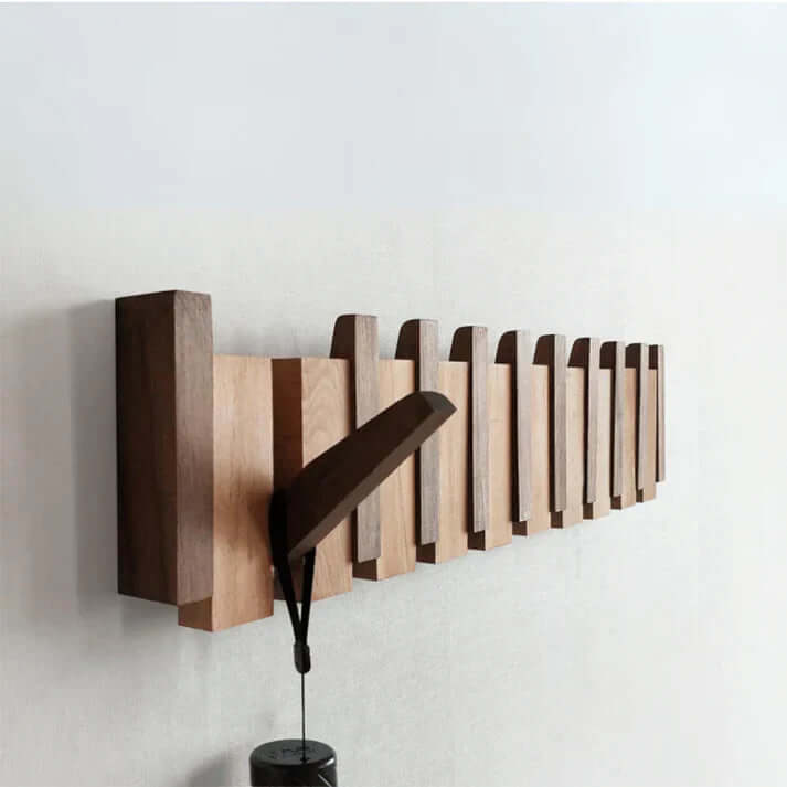 Rustic Wooden Wall Hook Rack