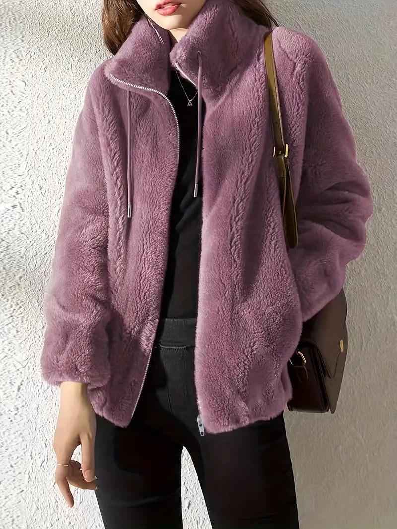 Luxury Faux Fur Ladies Zip Up Jacket - VogeLuxe