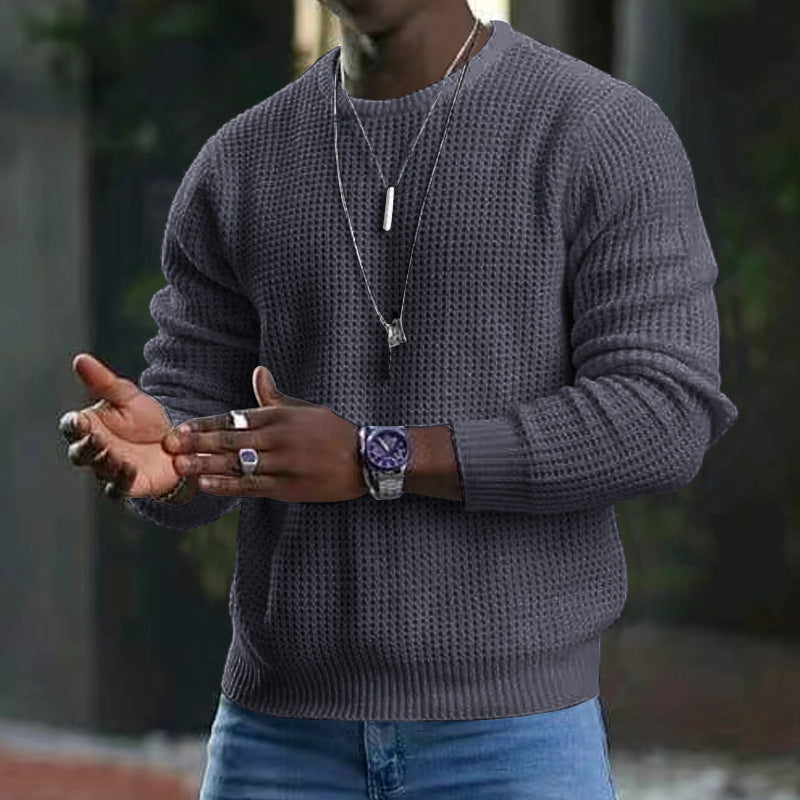 Warm Mens Knitted Crew Neck Winter Sweater
