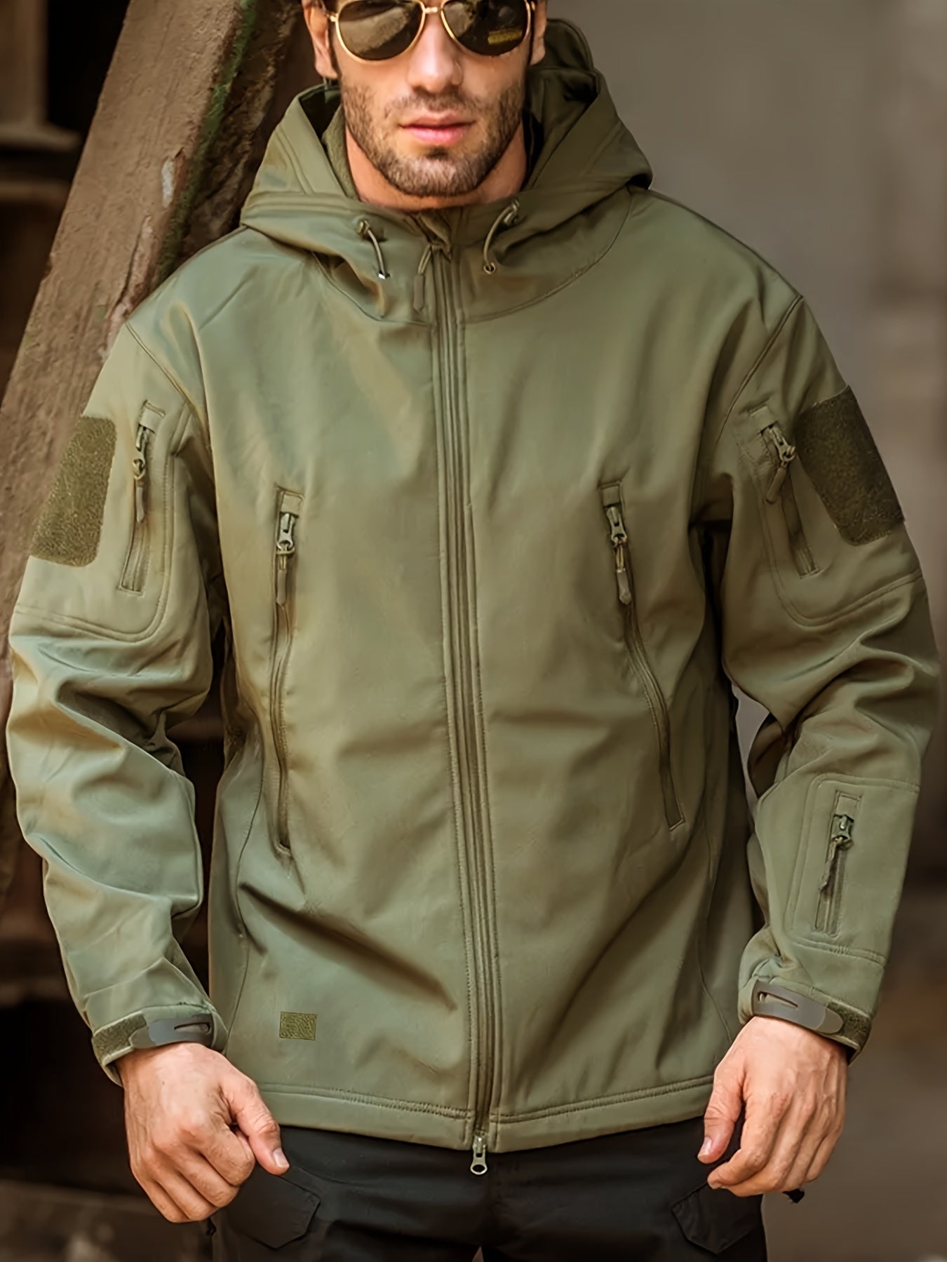 Waterproof Men's Hooded Jacket with Multiple Pockets - VogeLuxe