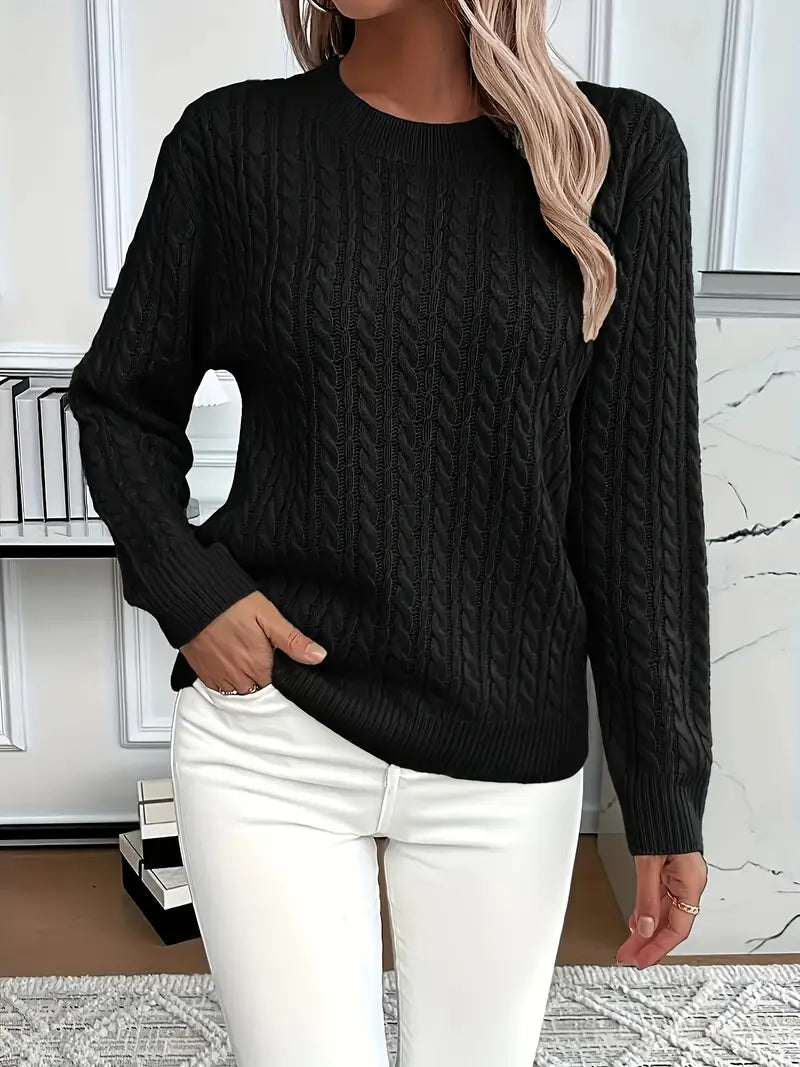 Classic Women's Cable Knit Long Sweater
