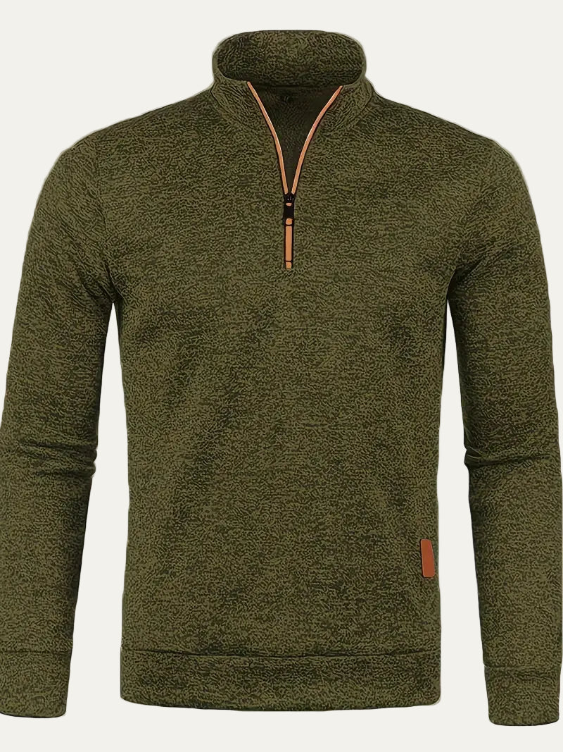 VogeLuxe | Men’s Contrast Trim Quarter Zip Pullover