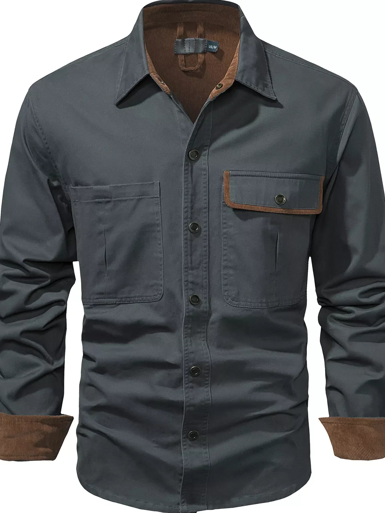 Relaxed Fit Mens Button Front Shirt - BritishElegance