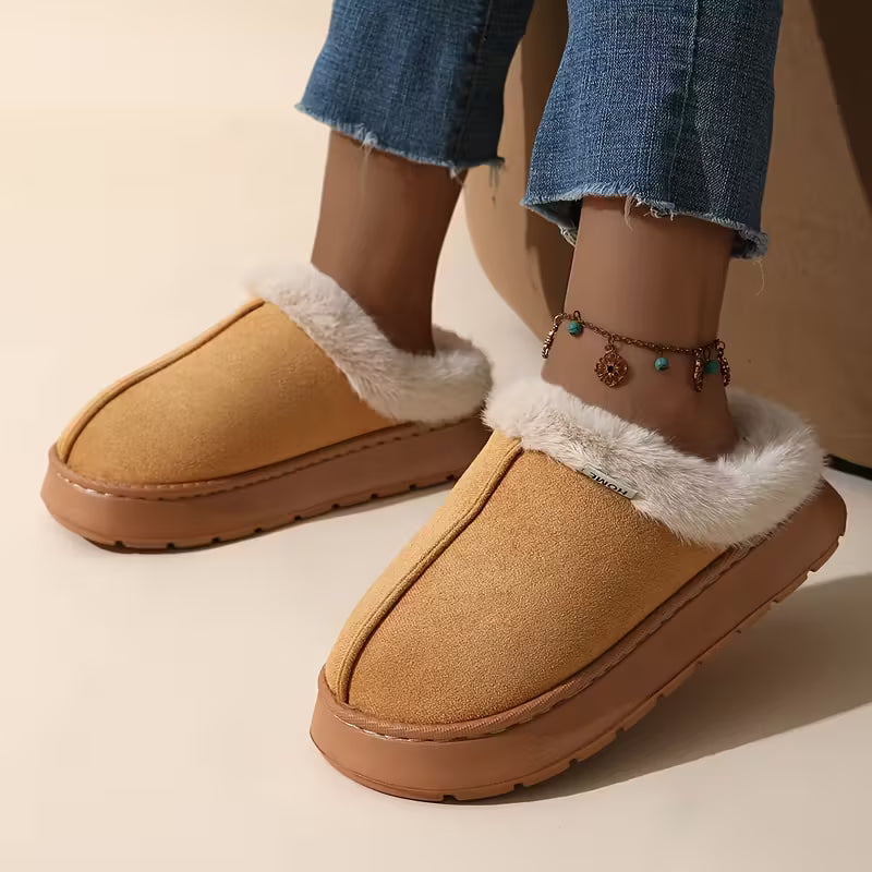Cozy Women's Fleece Slippers - Soft Warm Winter Shoes