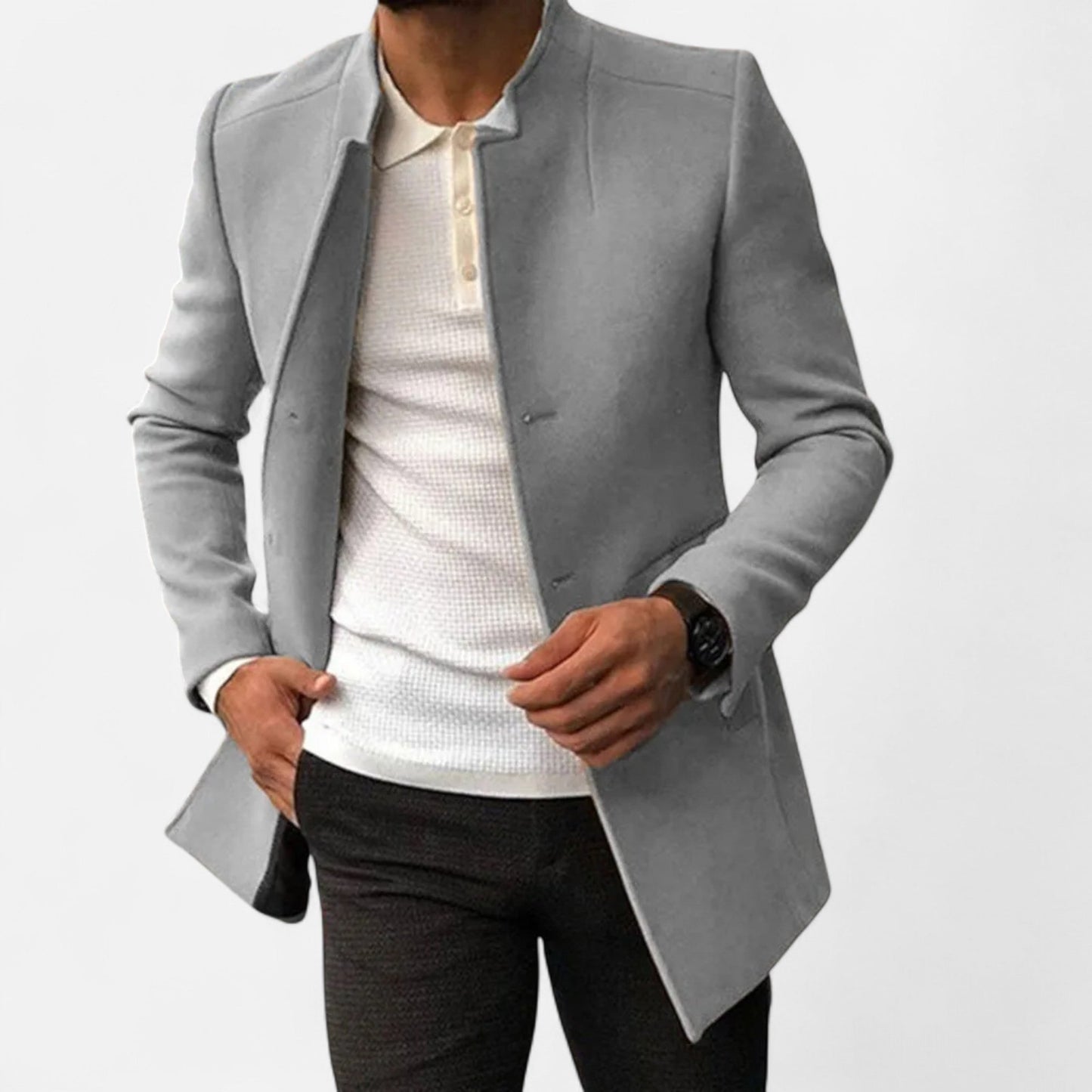 Slim Fit Men's Wool Classic Overcoat