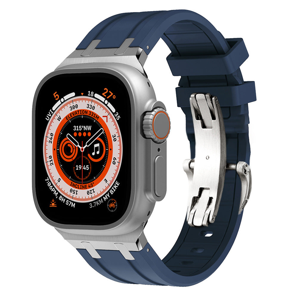 Durable Silicone Strap for Apple Watch with Metal Adapter