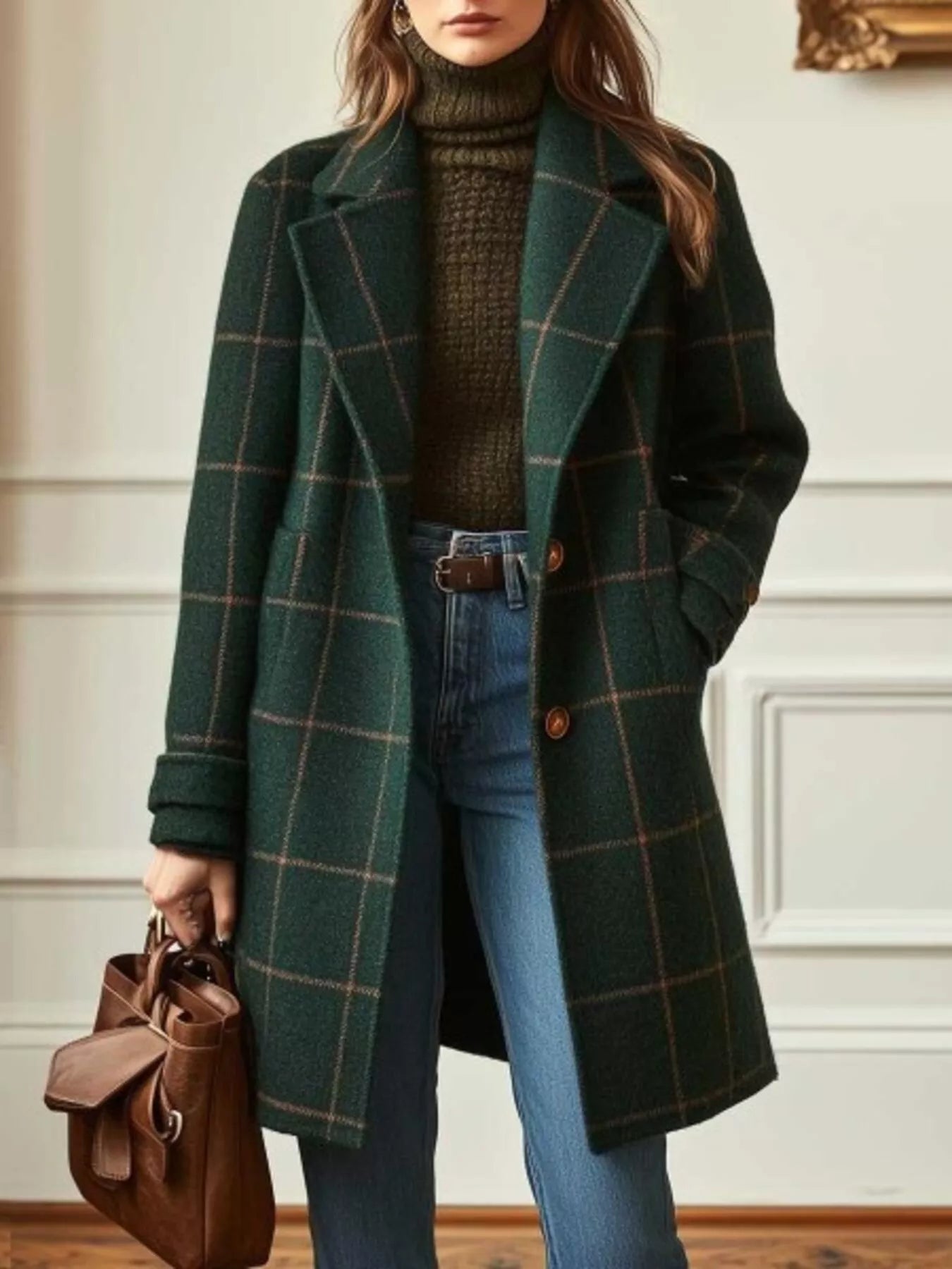 Large Size Mens Checked Flannel Jacket - VogeLuxe