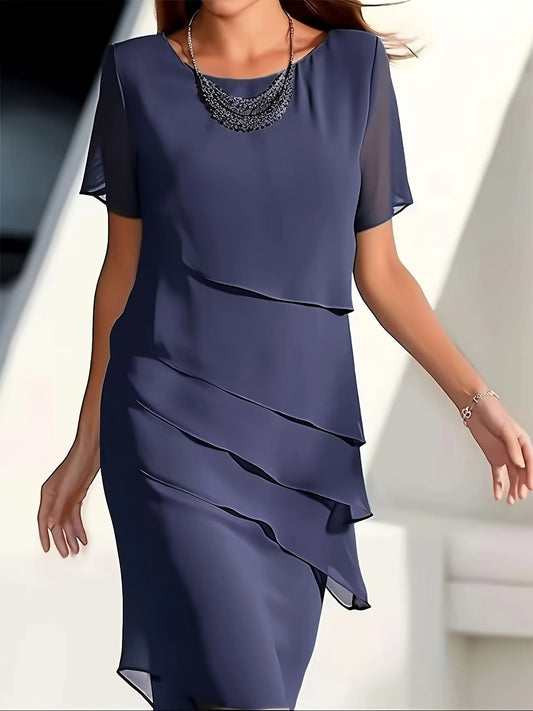 Women's Classic Fit Short Sleeve Dress - VogeLuxe