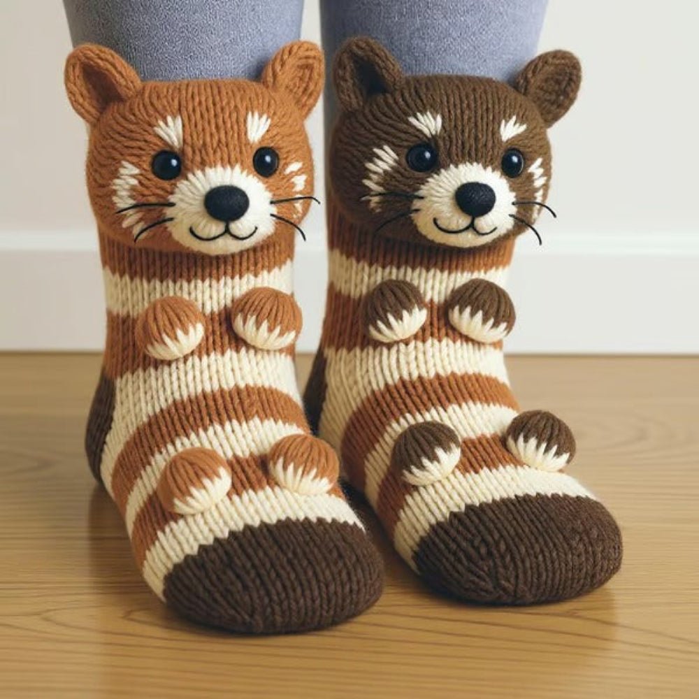 Cozy Animal Slippers Soft Warm Fuzzy Socks