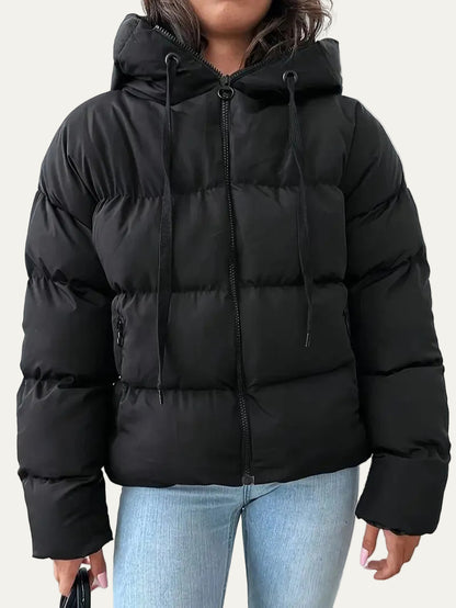VogeLuxe | Women’s Hooded Cropped Puffer Winter Jacket