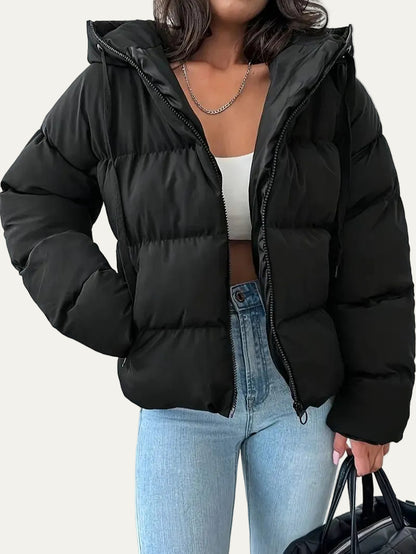 VogeLuxe | Women’s Hooded Cropped Puffer Winter Jacket