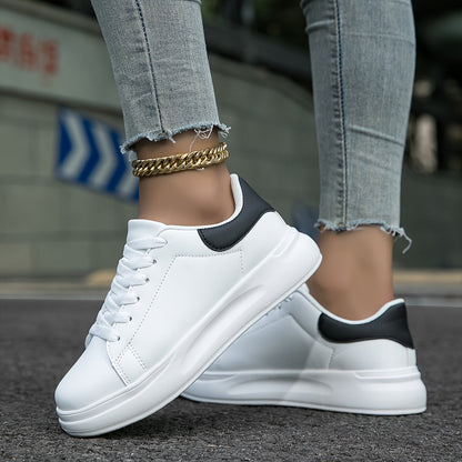 Timeless White Sneakers with Black Accent
